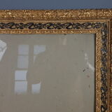 Old frame circa 1900, wood - gilded stucco with leaf - black laqué 53x45 cm leaf 42.5x35 cm SB
