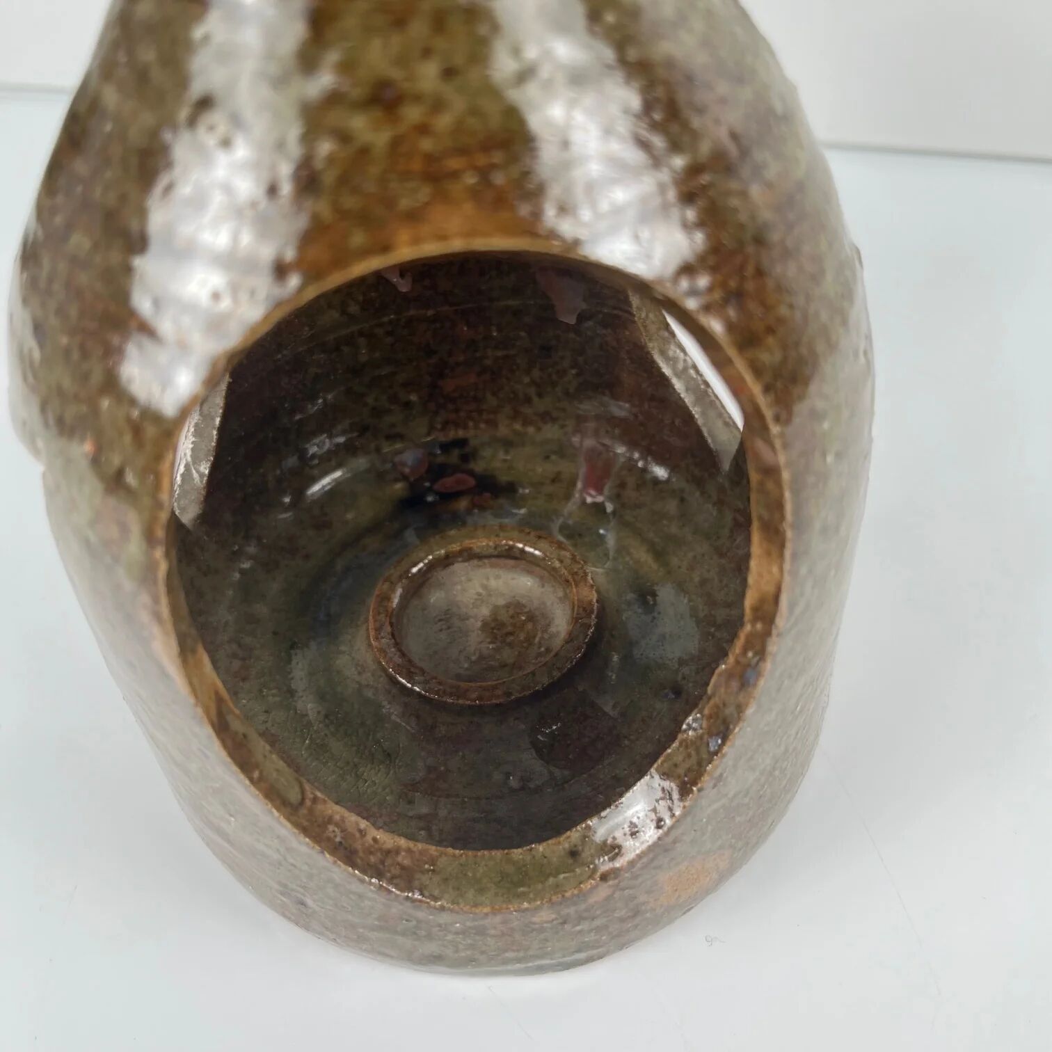 Lanterne ancienne en grès, marron, 1960