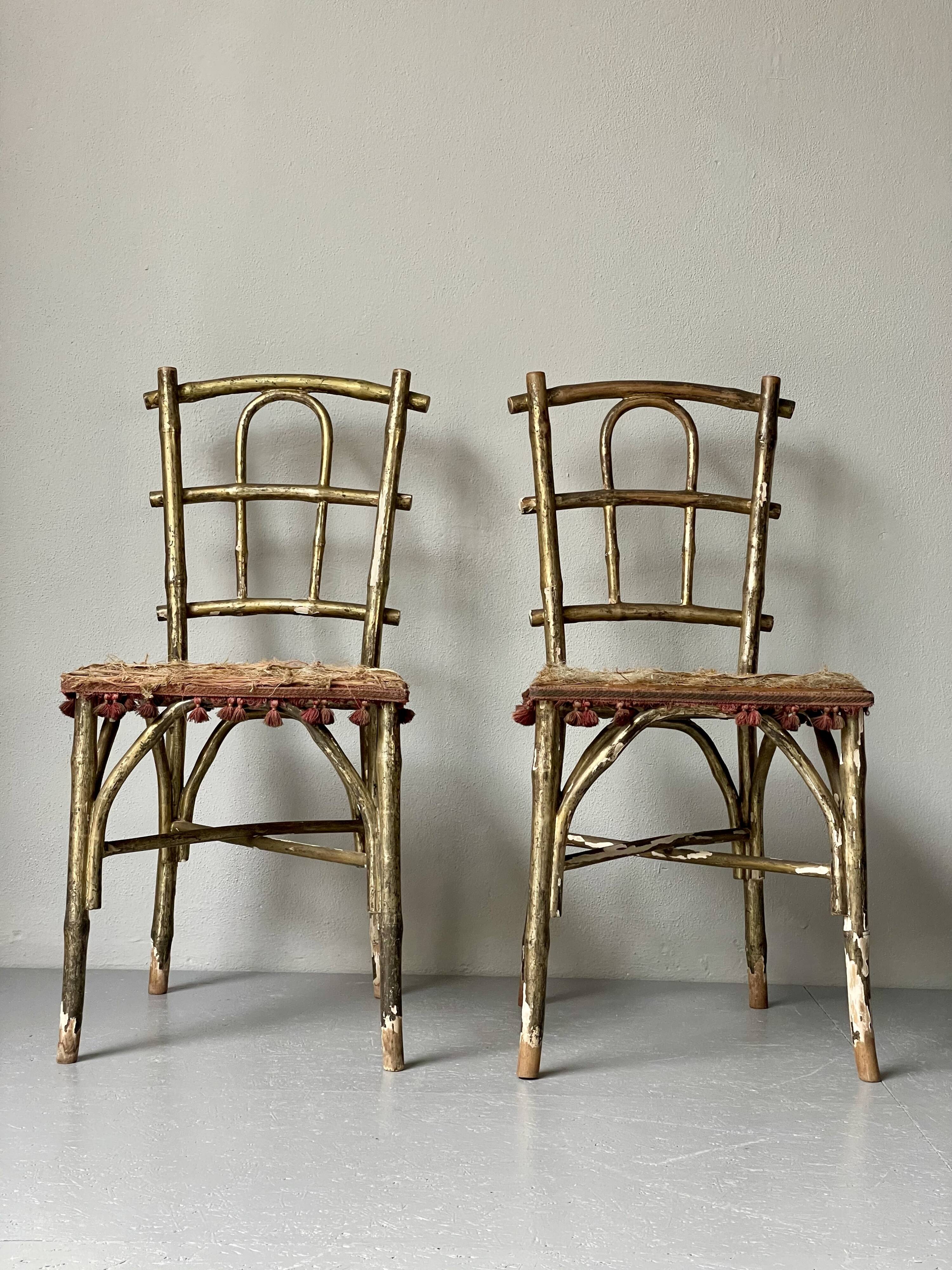 Pair of 19th century Faux Bamboo Parlor Chairs by Thonet