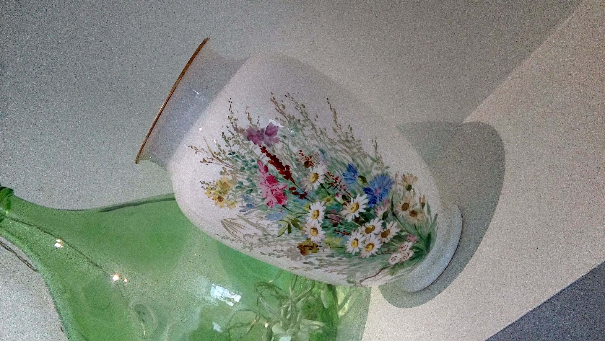 White opaline vase