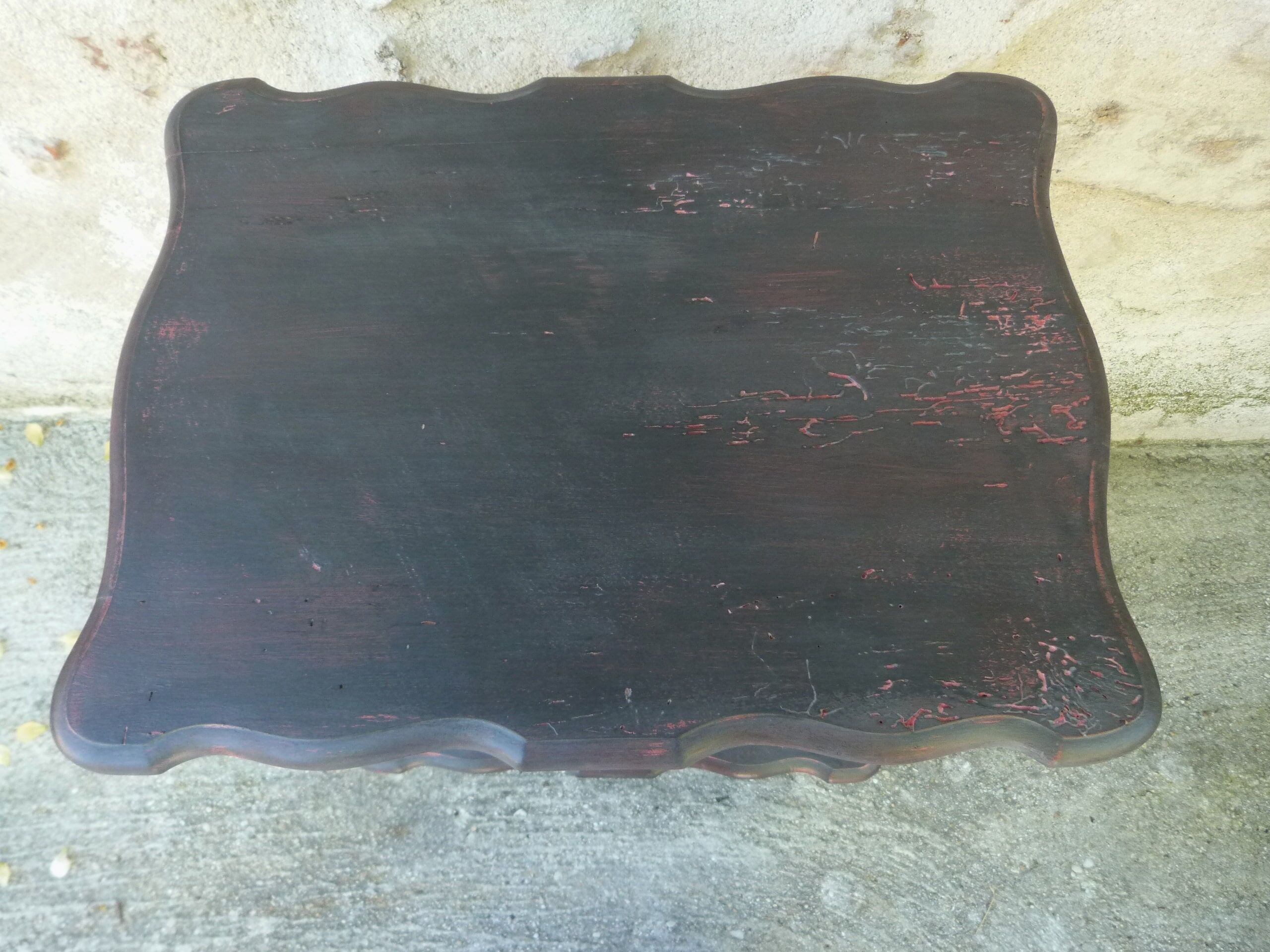 Patinated pedestal table