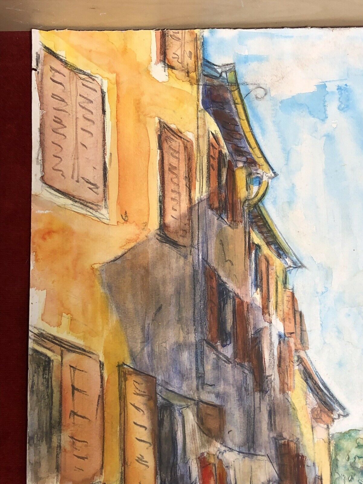 Watercolor Saint-Paul de Vence, rue portail-levis