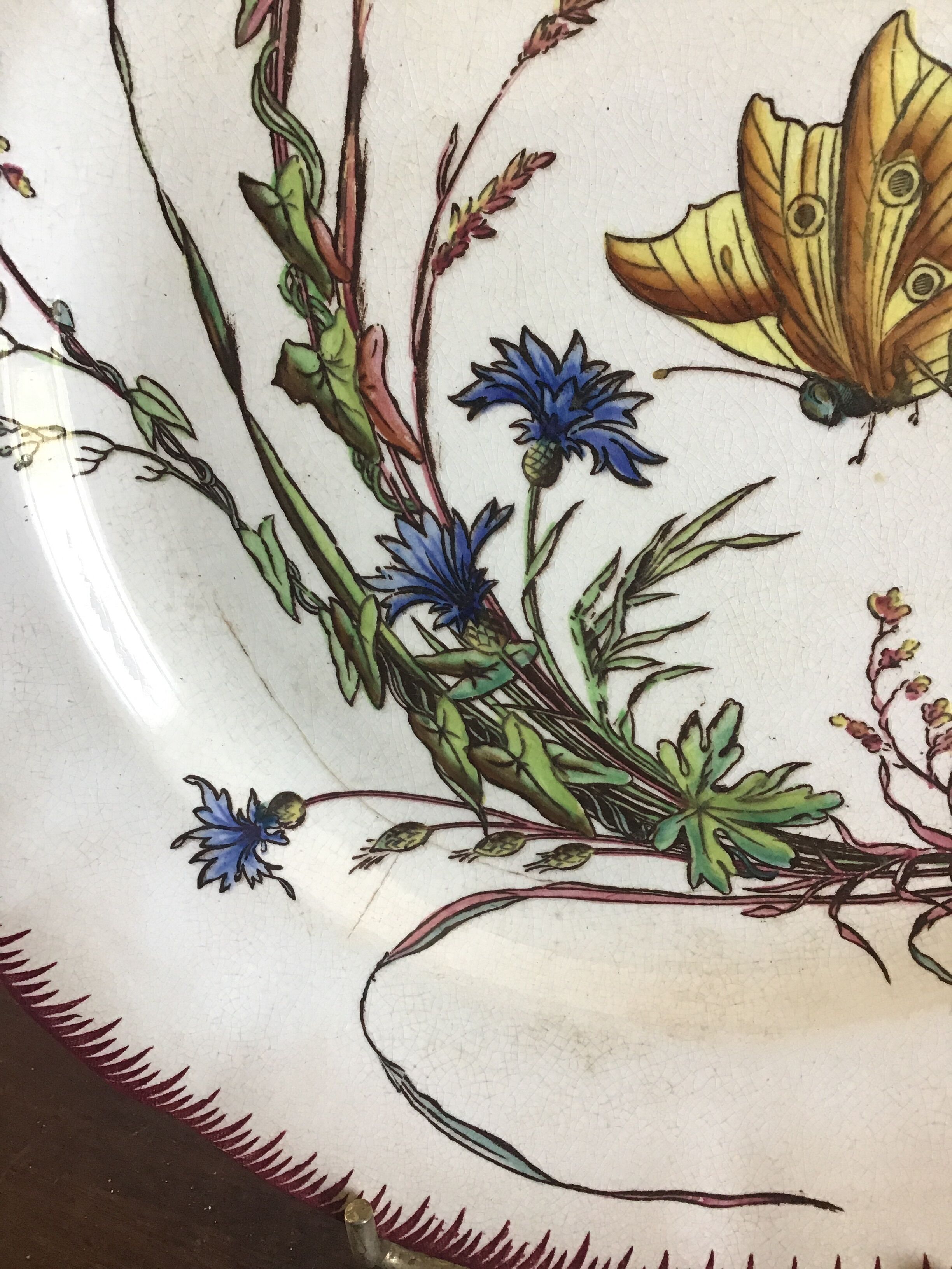 Plate Sarreguemines model 'butterfly'