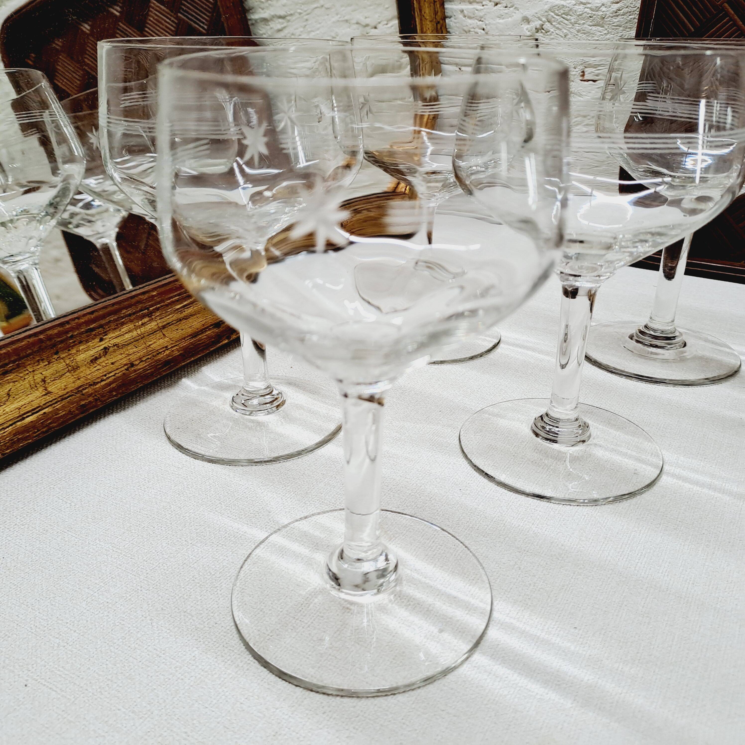 Set of 6 star water glasses