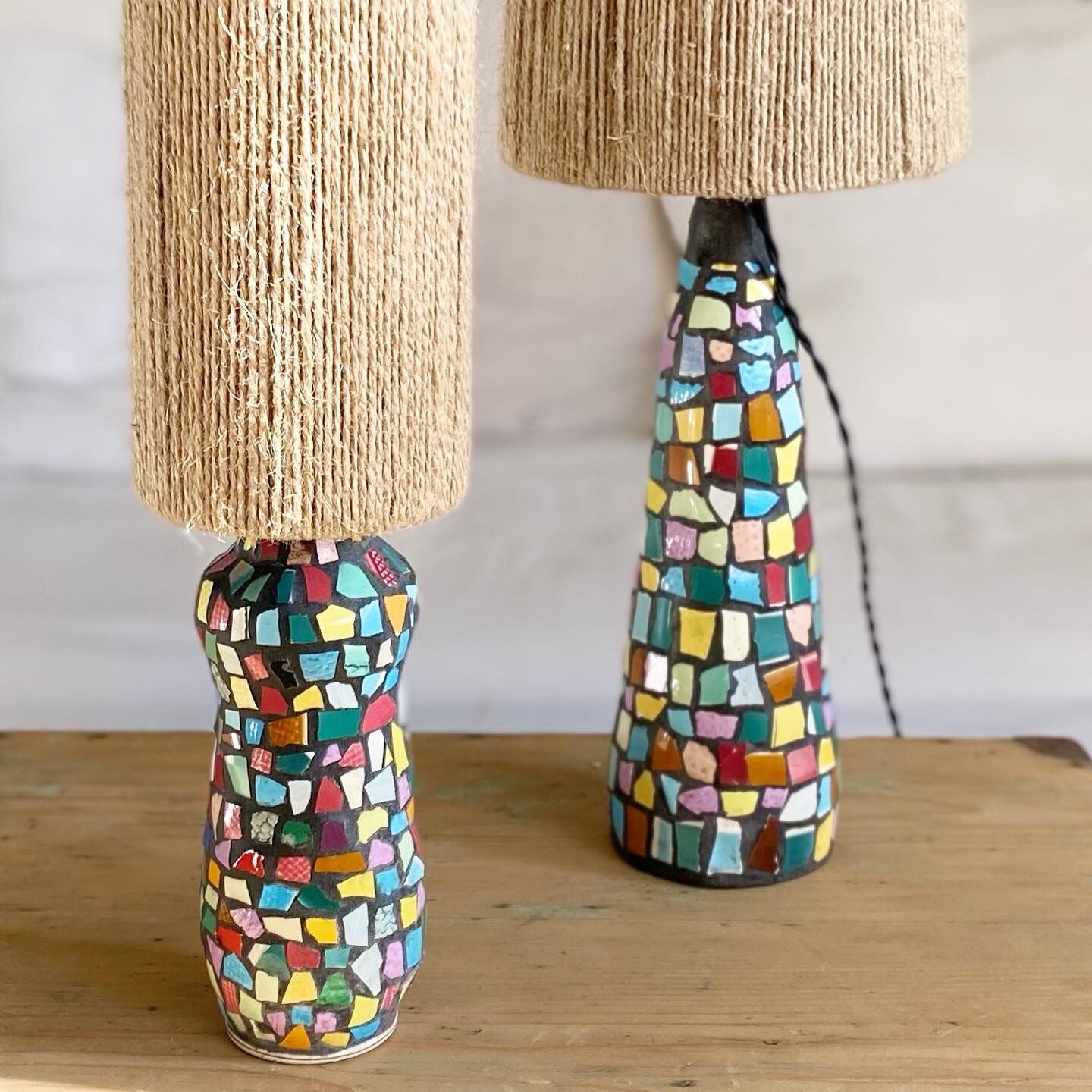 Pair of picassiette lamps