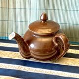 Pillivuyt brown bistro teapot with offset spout