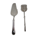 shovel and clamp with antique cakes, silver
