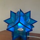 Vintage blue plexiglass star lamp