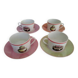 Set of 4 Médard de noblat brand tea cups