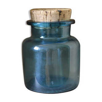 Blue glass jar