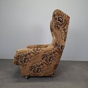 Mid-Century Czechoslovak Plush Wingback Recliner Chair, 1970s