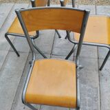 Set of three vintage school chairs