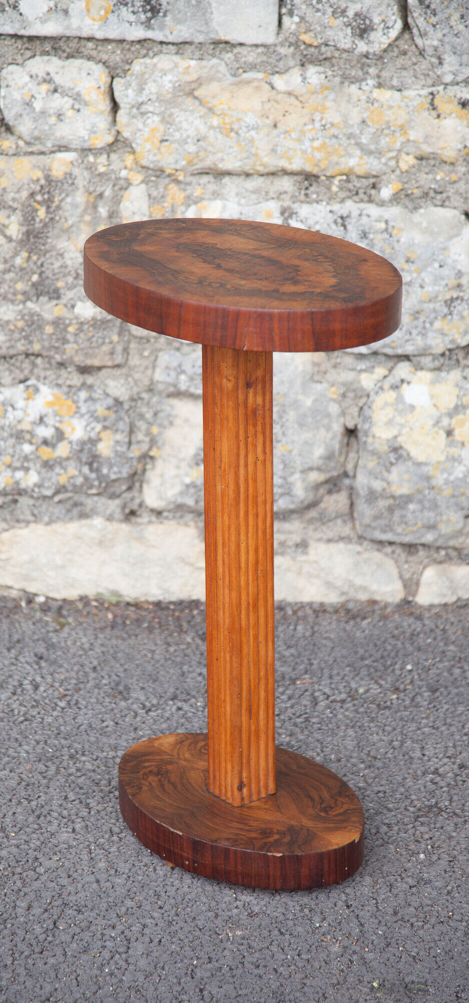 Art Deco wood pedestal table, art deco smoking table, end of sofa, art deco, 30's
