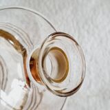 Blown glass decanter with golden borders