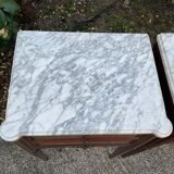 2 bedside tables in wood and marble