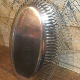 Openwork silver metal bread basket