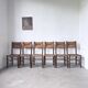 Série de 6 chaises paille et chêne beauche
