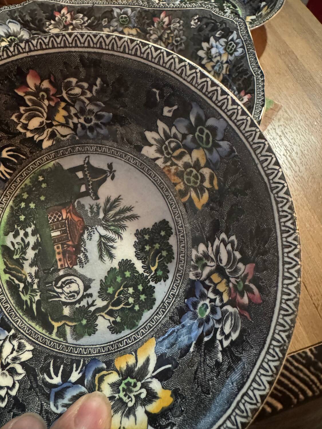 Small dish and 5 English bowls – Reproduction Rogers 1780 – Bursl
