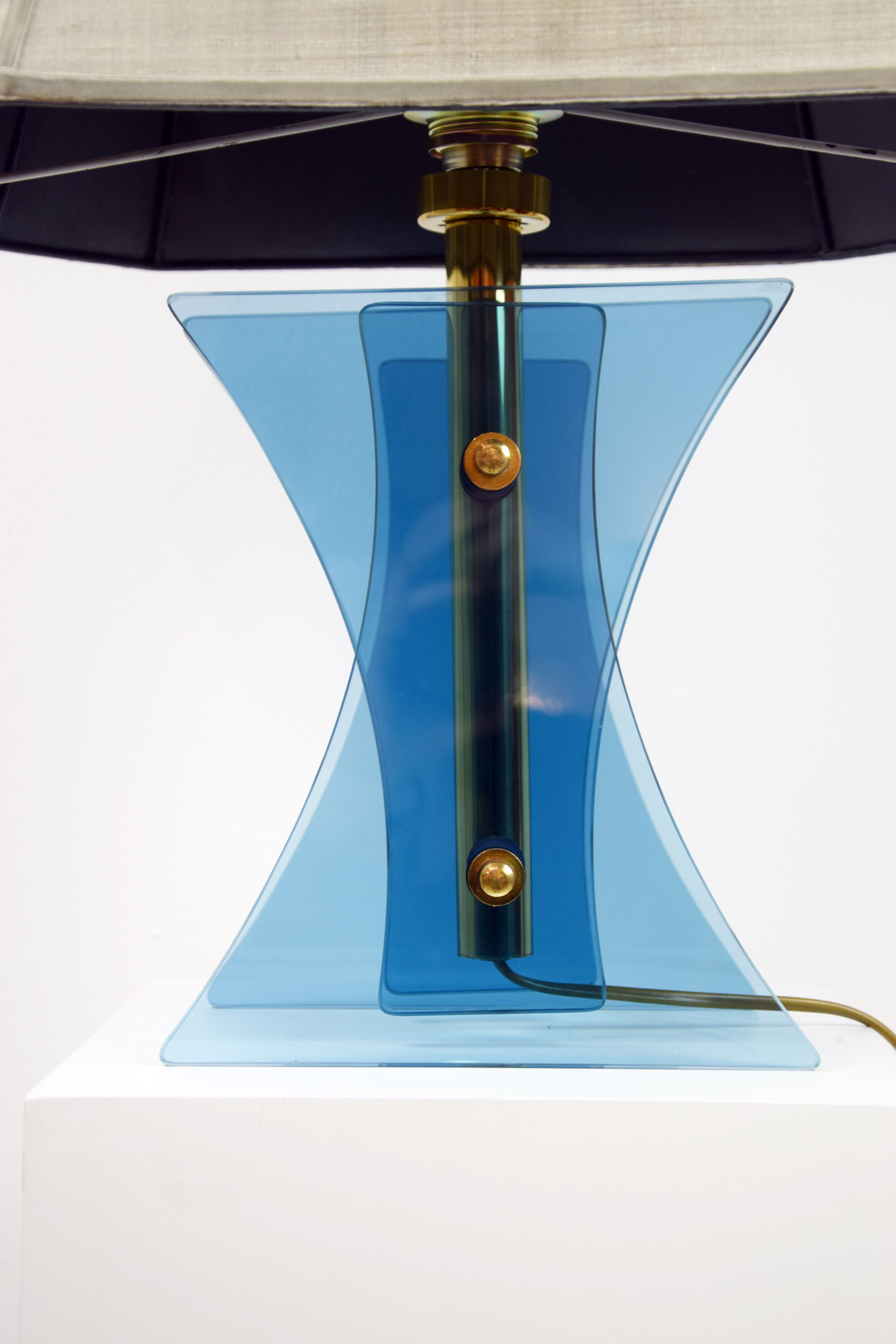 Lampe italienne, piètement en verre, années 60