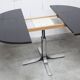 Round table rises and lowers Osvaldo Borsani black and chrome with extension