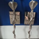 Paire d'appliques murales Cobra lourdes