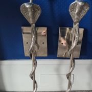 Heavy Pair of Cobra Wall Lights