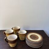 Longchamp brown and yellow coffee service