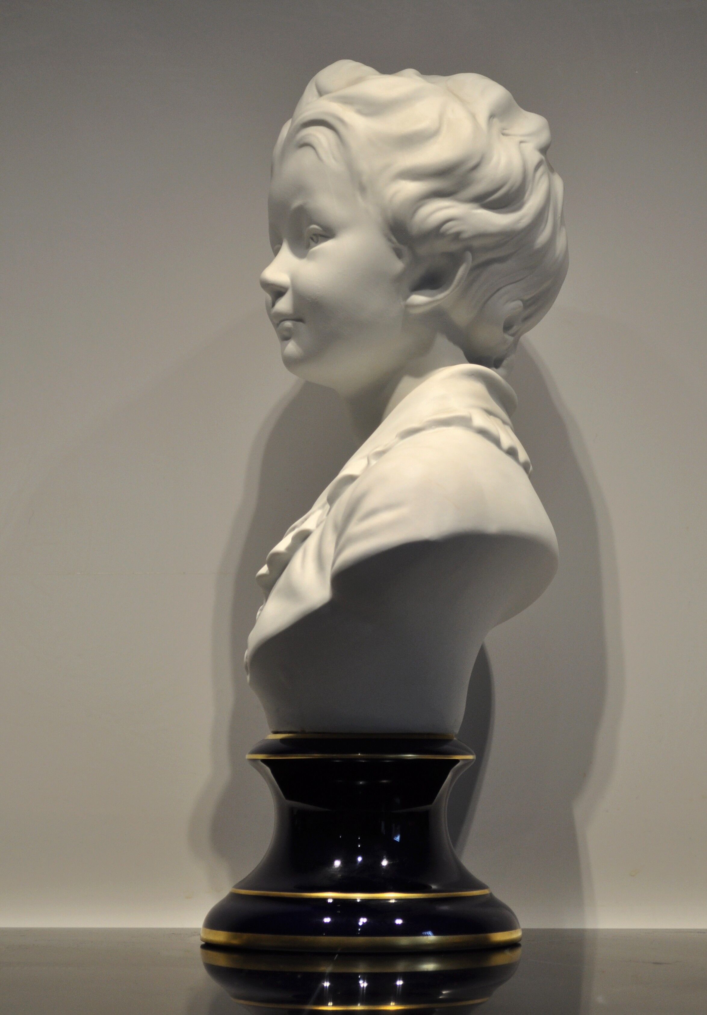 Bust boy after Houdon signed Tharaud Limoges