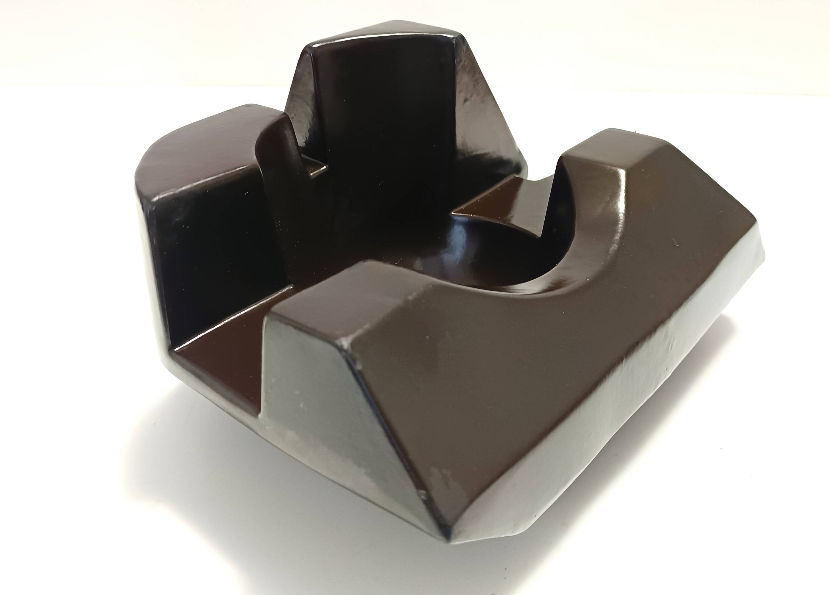 Brown Glazed Ceramic Trinket Bowl or Sculpture, Italy