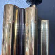 Lampe miroir fumé laiton années 70