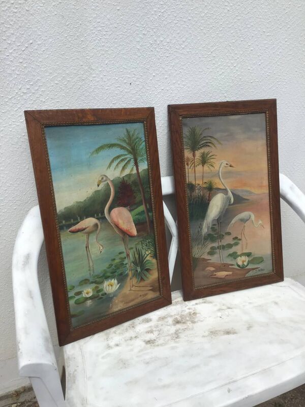 Paire tableaux exotiques