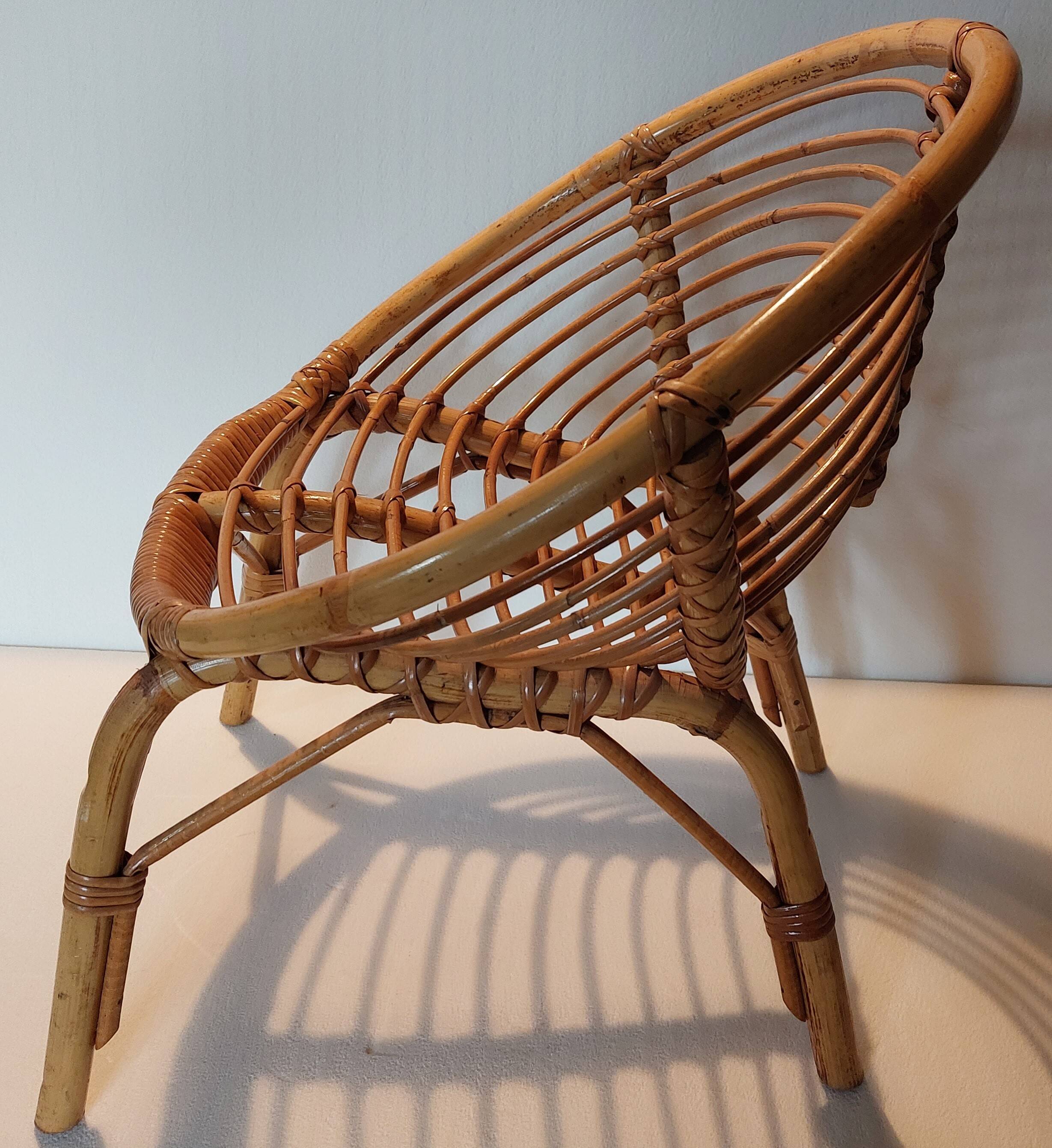 children's rattan armchair