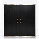 Black ash and steel bar cabinet, 1970s