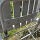 Pair of iron and old wood garden chairs