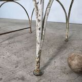 Beautiful curved garden bench from the late 19th century in iron.