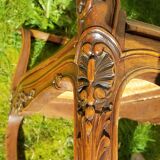 Former seat, wood and caning.
