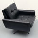 Chaise en cuir pivotant des années 1960 en noir