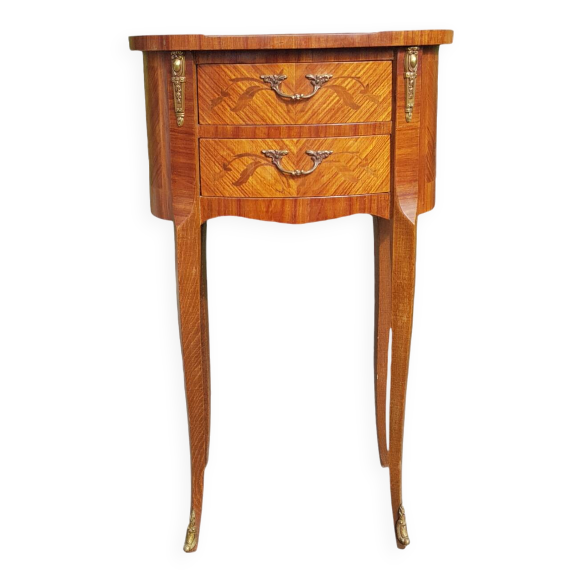 Louis XV style bedside table with marquetry