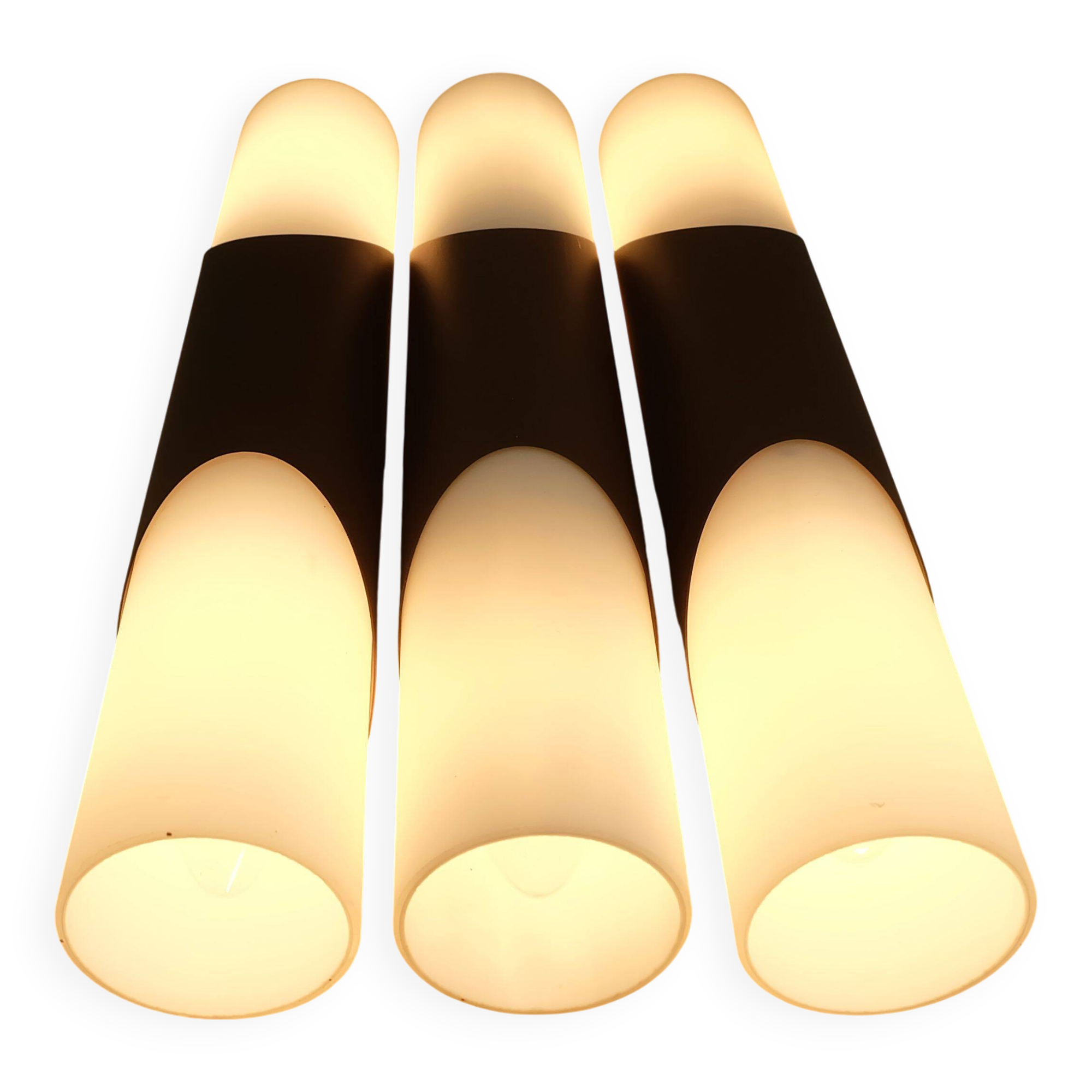 Wall lamp design klaus link for neuhaus-leuchten 1960s metal satin glass