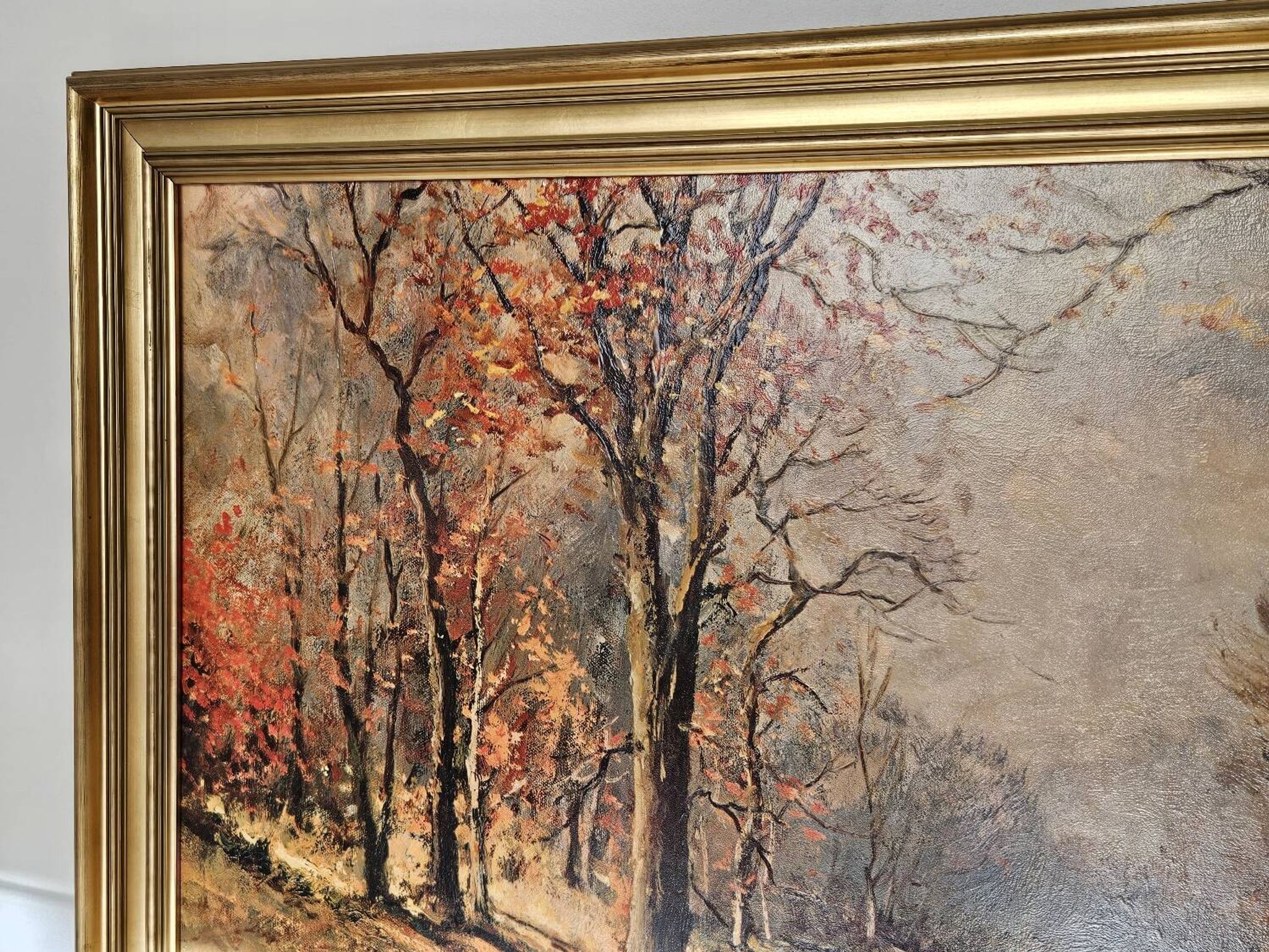 Oil on canvas of an autumn landscape - Reproduction by Robert Wood