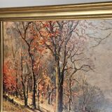 Oil on canvas of an autumn landscape - Reproduction by Robert Wood