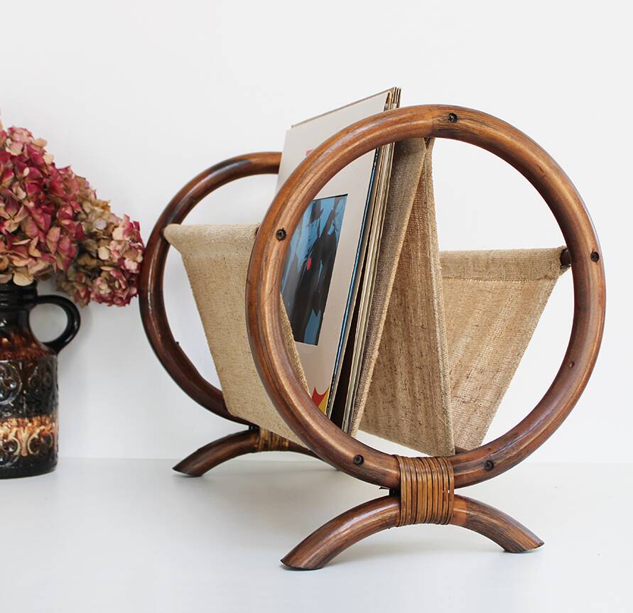 Bamboo fabric magazine rack