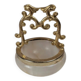 Small vintage stone and gold metal catchall.