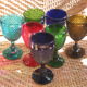 Ensemble de 7 verres de couleur à pointe de diamants