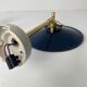 Pair of old vintage blue enamelled wall lamps