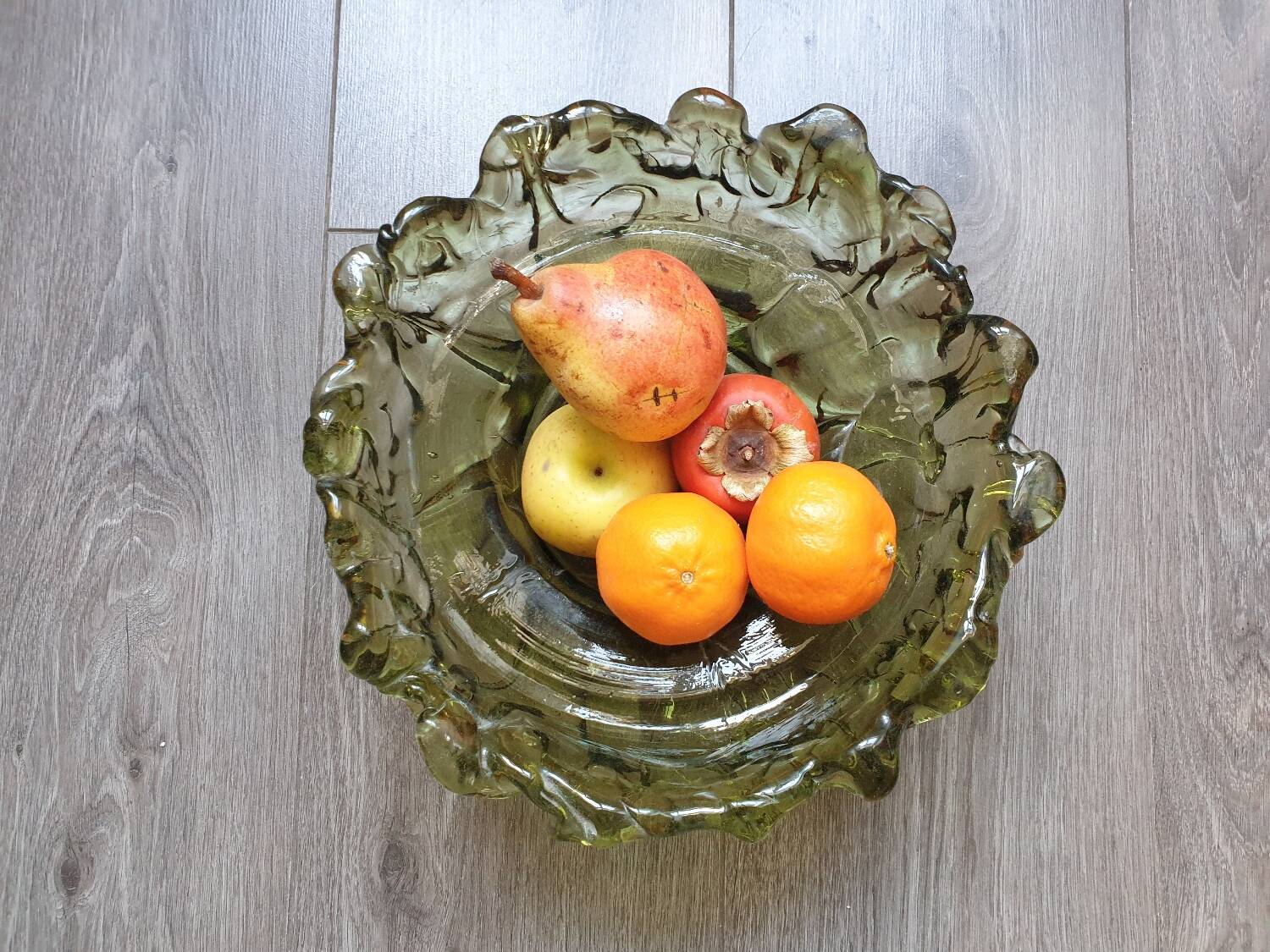 Coupe à fruit en verre vintage