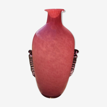 Art deco style pink glass vase