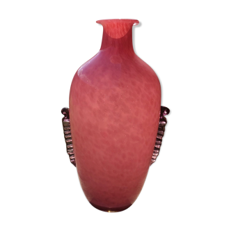 Art deco style pink glass vase