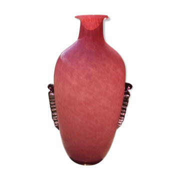 Art deco style pink glass vase