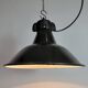 Industrial Black Enamel Factory Lamp with Cast Iron Top, 1950s